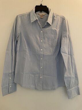 Light Blue Pinstripe Button-down Shirt - Classic Casual